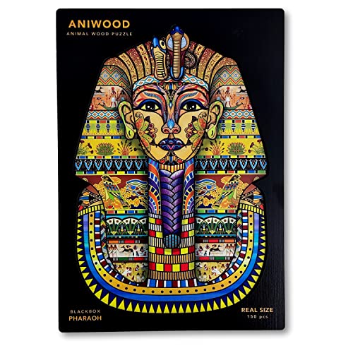 Aniwood Puzzle aus Holz, in Tierform, gestanzter Deckel, Enthält einzigartige Teile von Tieren (Medium, Phara)