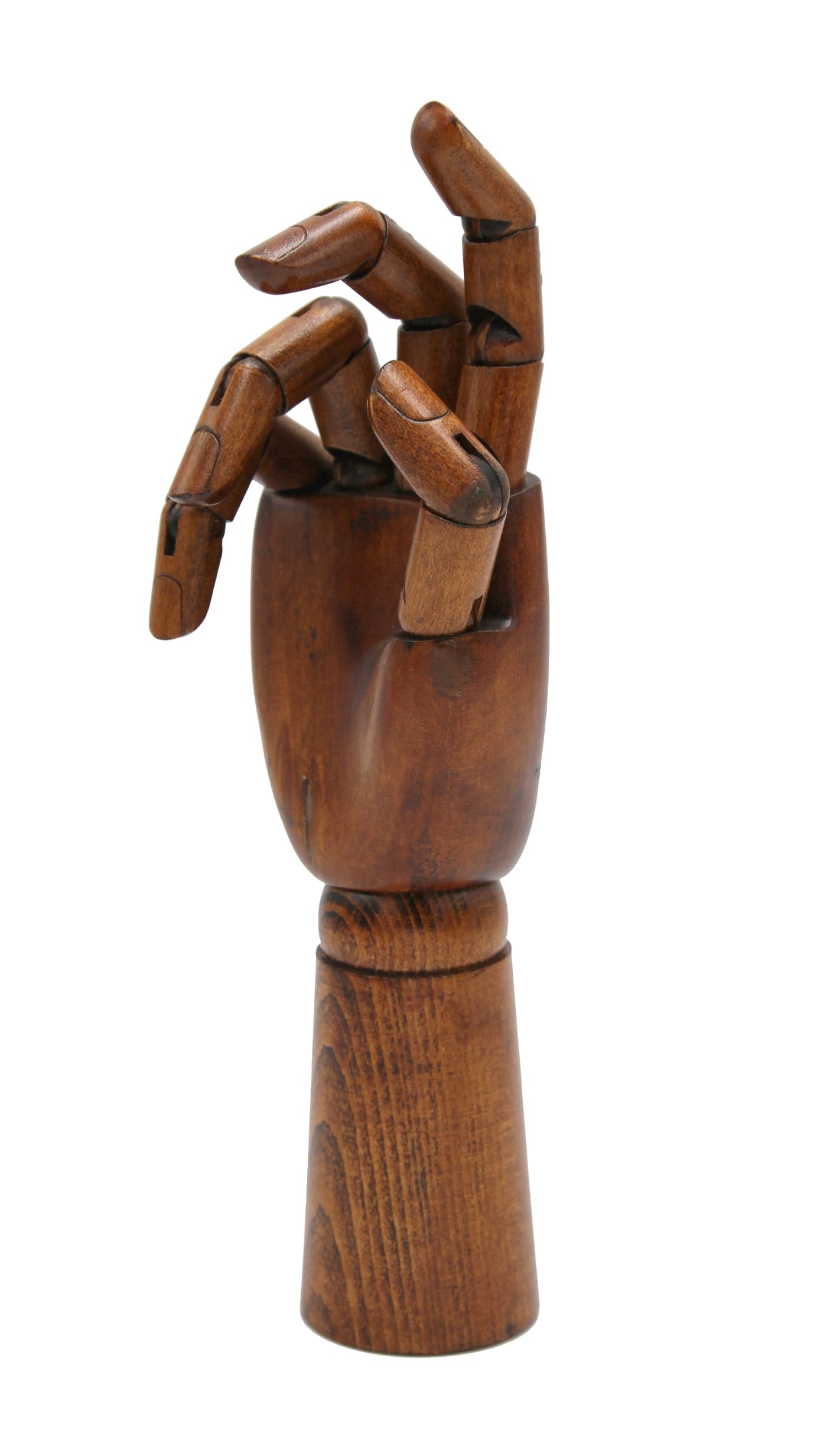 Paintersisters Gliederhand im Vintage Stil, 30 cm Rechts, Holzhand beweglich, Modellhand Mannequin Handmodell Zeichenpuppe dunkel