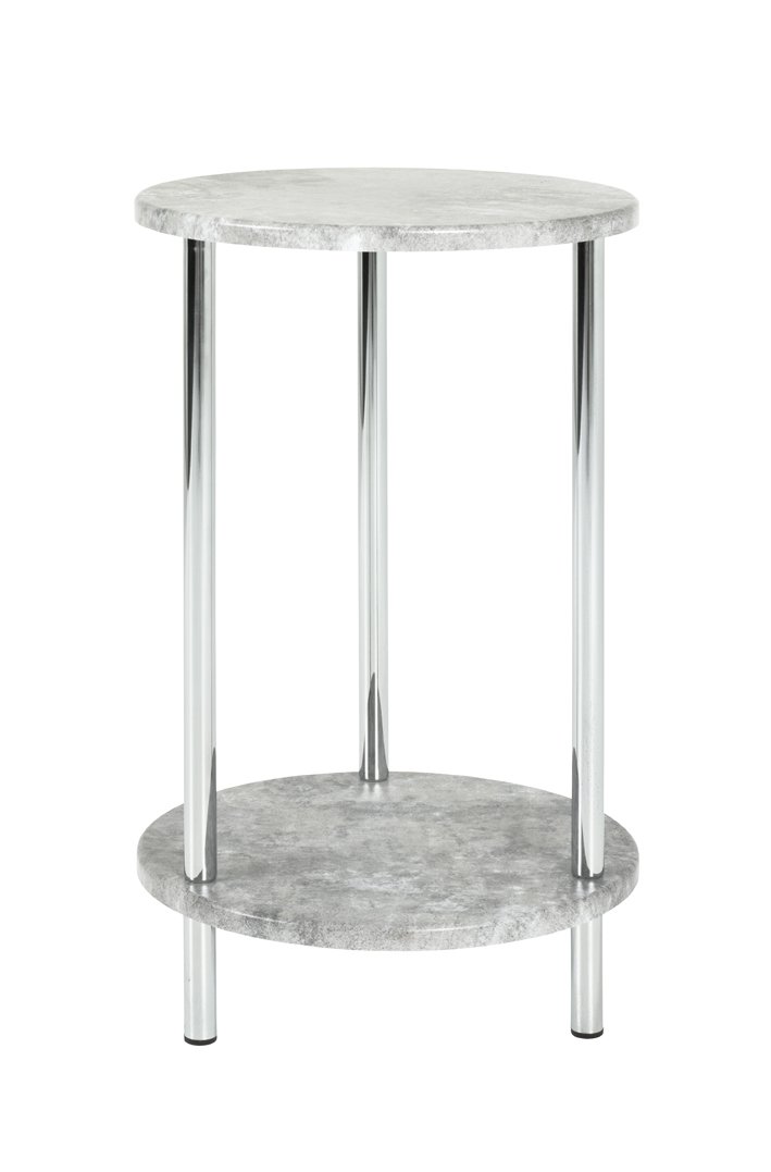 HAKU Möbel Beistelltisch, MDF, chrom-betonoptik, Ø 30 x H 50 cm