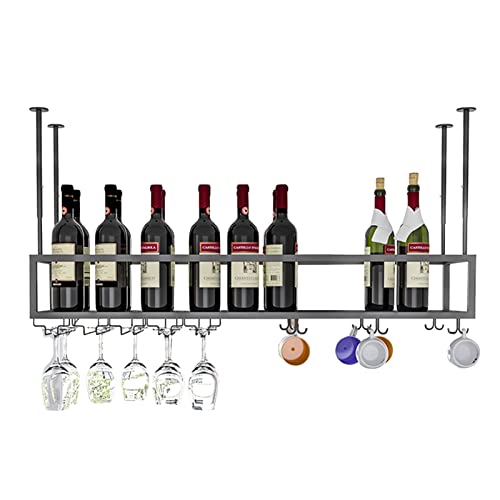 JEVHLYKW Weinregal, Decken-Weinhalter, an der Wand montiertes Weinflaschenregal, hängende Weinglashalter, Kelch-Stielglas-Regale (einfarbig, 100 x 25 cm (39 x 10 Zoll))