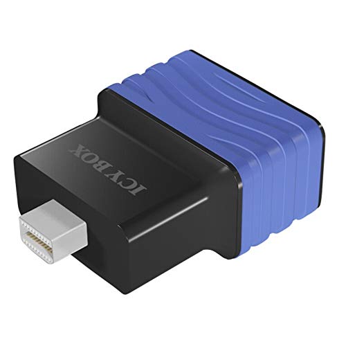 ICY BOX IB-AC505 Mini DisplayPort (DP) zu VGA Adapter-Stecker, VESA & CEA Timing Standard bis UXGA, Plug & Play, EMI Abschirmung