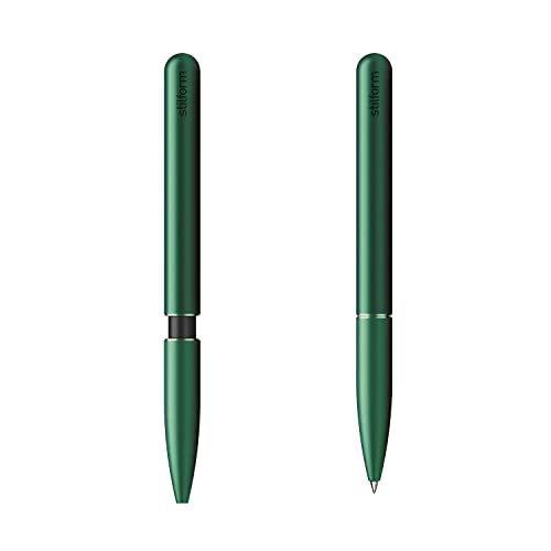 stilform 200028 Kugelschreiber aus Aluminium – patentierter Pen, verschiebbare Kappe mit Magnetmechanismus, Aurora Green