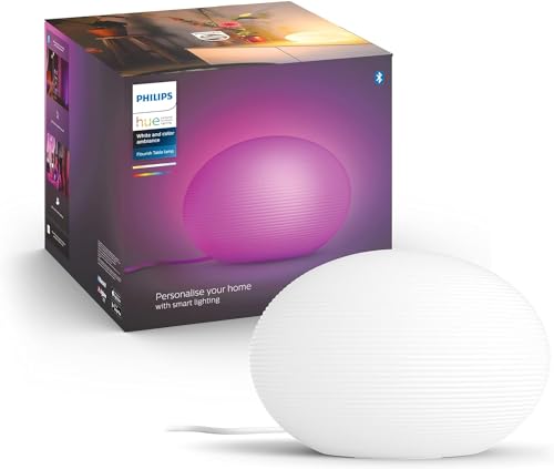 Philips Hue White & Col. Amb. LED Tischleuchte Flourish, dimmbar, 16 Mio. Farben, steuerbar via App, kompatibel mit Amazon Alexa (Echo, Echo Dot)
