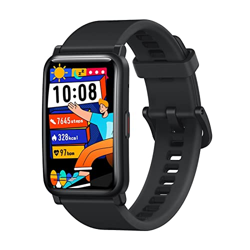 Honor Watch ES Smartwatch mit Blutsauerstoff und Herzfrequenz Fitness Tracker Uhr, 95 Trainingsmodus 1.64’’ AMOLED 5ATM Wasserdicht, Fitnessuhr Sportuhr Damen Uhr,Schwarz, HES-B09