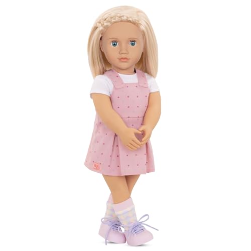 Our Generation - Puppe Naty mit rosa Overall-Kleid 46cm