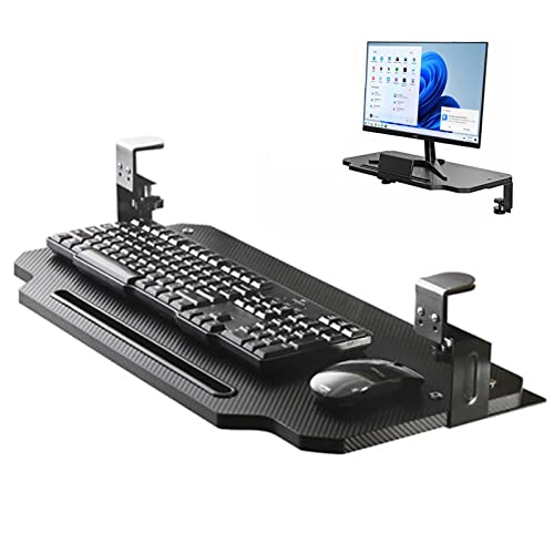 XIAOYUE Kleine Tastaturablage Unter Dem Schreibtisch, Ausziehbarer Computer-TastaturstäNder Mit C-Klemme, Ergonomische Tastaturschublade mit Stiftschlitz (Size : 60cm/23.6inch)