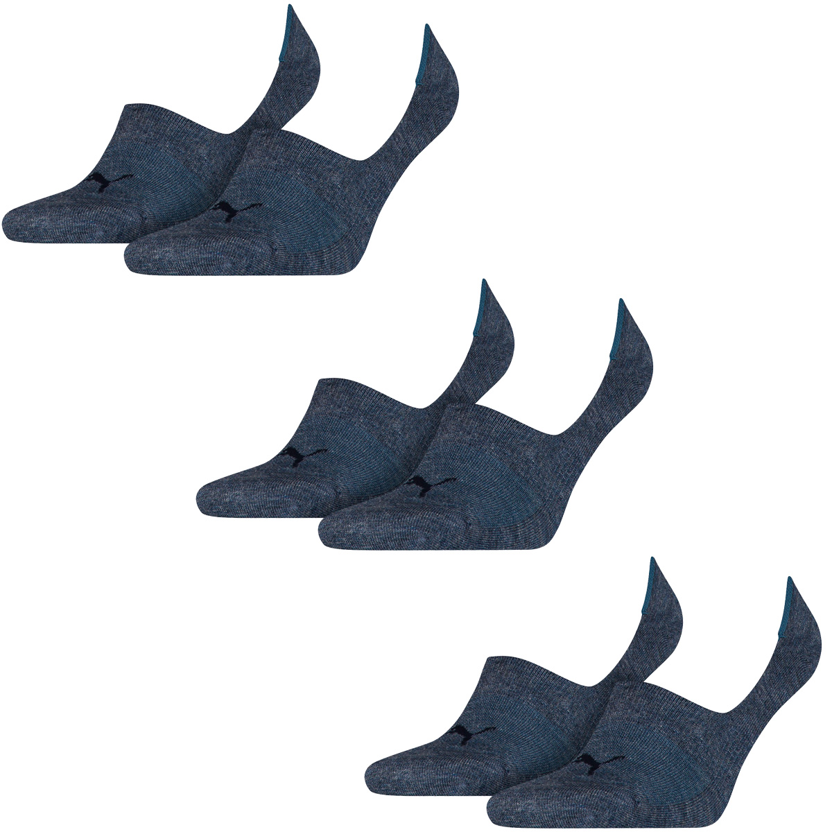 Puma Damen Socken Footie 2er Pack, Denim Blue, 39 - 42, 141011001