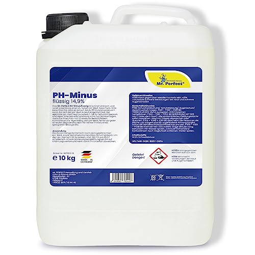 Mr. Perfect® - Professioneller pH Senker flüssig 10KG im Vorratskanister | Effektives Flüssiges pH Minus für Pools und Whirlpool | optimale pH Regulierung | Wasser Balance