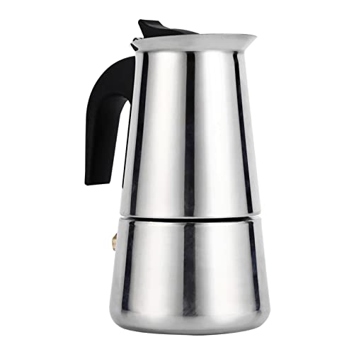Espressokocher Induktion geeignet, 2/4/6/9 Tassen Edelstahl Mokkakanne Kaffeekocher Espresso Maker Espressokanne Stovetop Coffee Maker (2 Tassen, 100ml)