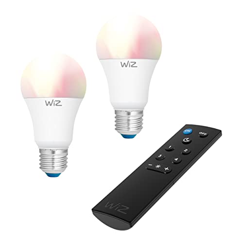 REV - WiZ LED Lampe, WLAN LED A60 Glühbirne, Alexa und Google Assistant fähig. 810lm, 2700K, 25.000h, E27, 9W, mehrfarbig