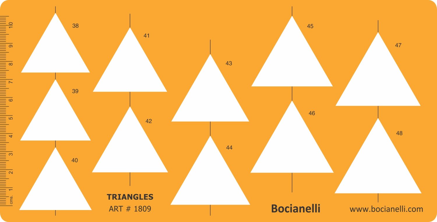 Schablone Zeichenschablone Technisches Zeichnen - Dreieck Dreiecke geometrische Figur Symbole