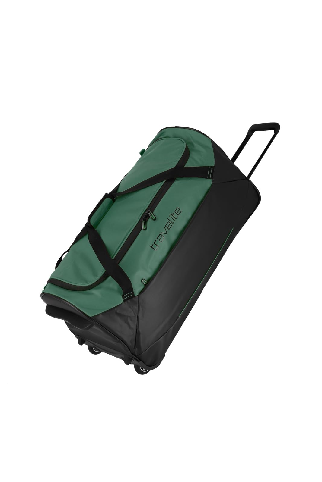 travelite Trolley Reisetasche mit Rollen aus wasserabweisendem Material, Basics Weichgepäck Rolltasche mit großem Hauptfach, 71 cm, 97 Liter