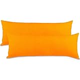 aqua-textil Classic Line Kissenbezug 2er-Set 40 x 145 cm orange Baumwolle Seitenschläferkissen Bezug Reißverschluss