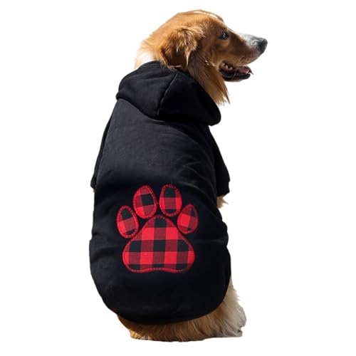 OUSHOP Fleece-Hunde-Kapuzenpullover Hundepullover Warme Weiche Jacke für Kalte Winter-Hundemäntel Kapuzen-Sweatshirt mit Tasche,11,XS