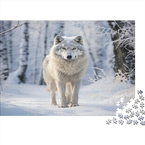 Domineering Arctic Wolf Für Erwachsene Puzzles 1000 Teile Gifts Home Decor Geburtstag Family Challenging Games Home Decor Educational Game Stress Relief 1000pcs (75x50cm)