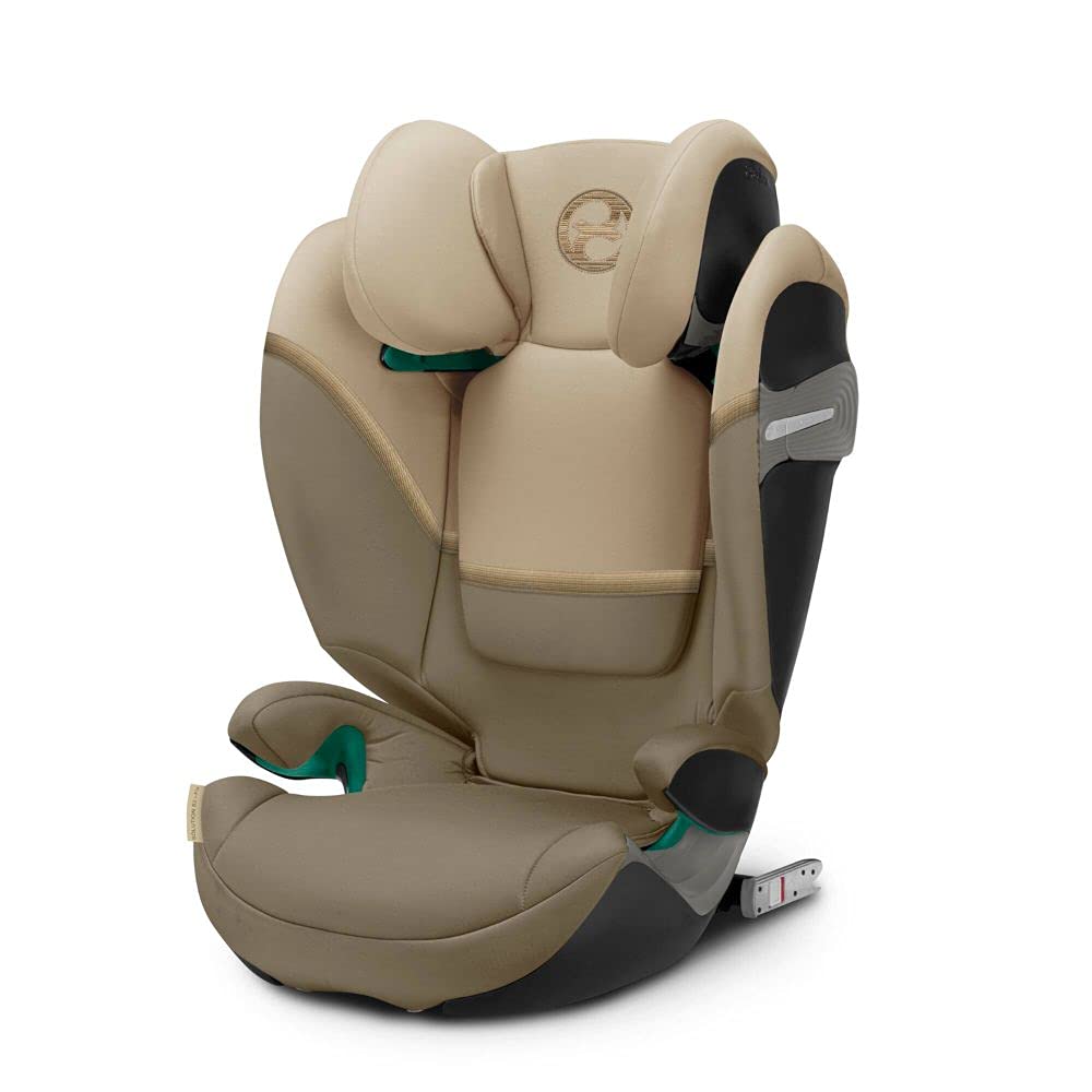 CYBEX Gold Kindersitz Solution S2 i-Fix, Für Autos mit und ohne ISOFIX, 100 - 150 cm, Ab ca. 3 bis 12 Jahre (15 - 50 kg), Classic Beige