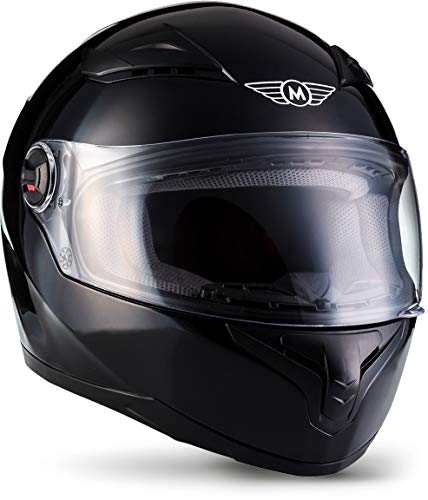 MOTO Helmets® X86 „Gloss Black“ · Integral-Helm · Full-Face Motorrad-Helm Roller-Helm Scooter-Helm · ECE Visier Schnellverschluss Tasche XS (53-54cm)