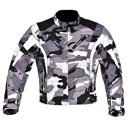 NORMAN Herren Motorrad Motorrad Jacke Wasserfeste Textil mit CE verstärkt camo - Camouflage, Large