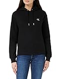 Calvin Klein Jeans Damen Sweatshirt Ck Embroidery mit Kapuze, Schwarz (Ck Black), S