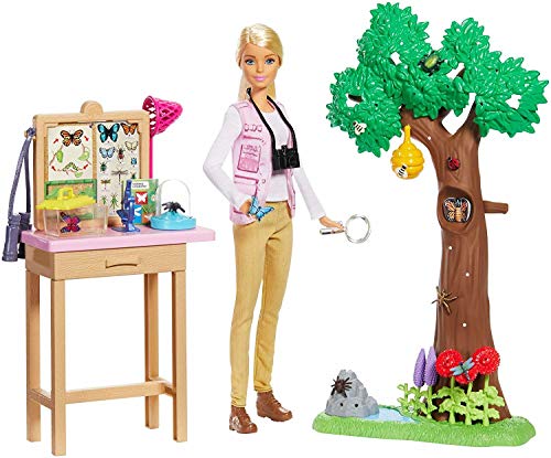 Barbie GDM49 - National Geographic Insektenforscherin Berufe Puppe und Spielset, Spielzeug ab 3 Jahren