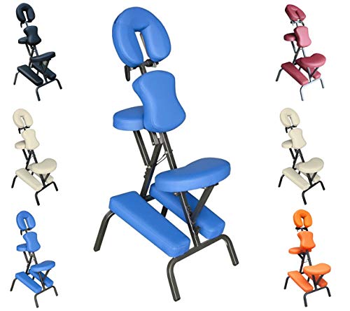 Polironeshop Ergonomischer Multifunktions-Sitz, für Shiatsu-Massagen, Tätowieren oder Rücken-Kosmetikbehandlungen, blau