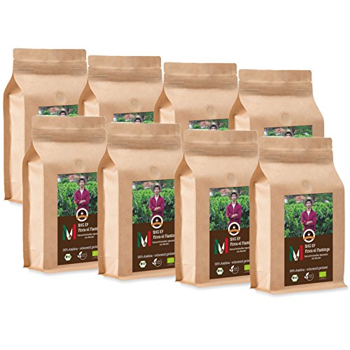 Kaffee Globetrotter - Bio Mexico Finca El Flamingo- 8 x 1000 g Fein Gemahlen - für Kaffee-Vollautomat, Kaffeemühle - Röstkaffee aus biologischem Anbau | Gastropack Sparpack