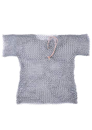 Battle-Merchant Rostfreies Kettenhemd für Kinder aus verzinktem Stahl (Silber/164)