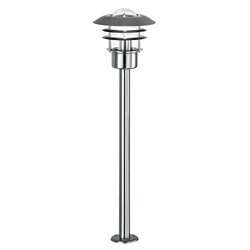 etc-shop Stehleuchte Außenleuchte Garten Wegeleuchte Laterne Stehlampe, Fernbedienung dimmbar, Edelstahl, RGB LED 3,5W 320Lm, LxBxH 22x22x80 cm