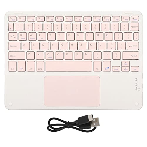 Jectse Kabellose Tastatur, 10-Zoll-Bluetooth 3.0-Tastatur mit Touchpad, Tragbare, Ergonomische, Ultraflache, Multifunktionale Mini-Tastatur für Telefon-Tablet-Laptops