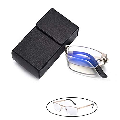 FDHGVCXZ Lesebrille, modisch, faltbar, mit Etuis, Unisex-Brille zum Lesen für Männer und Frauen, Blaulicht-blockierende Brillen, Federscharnier-Brillen, 2,5 (2,5)