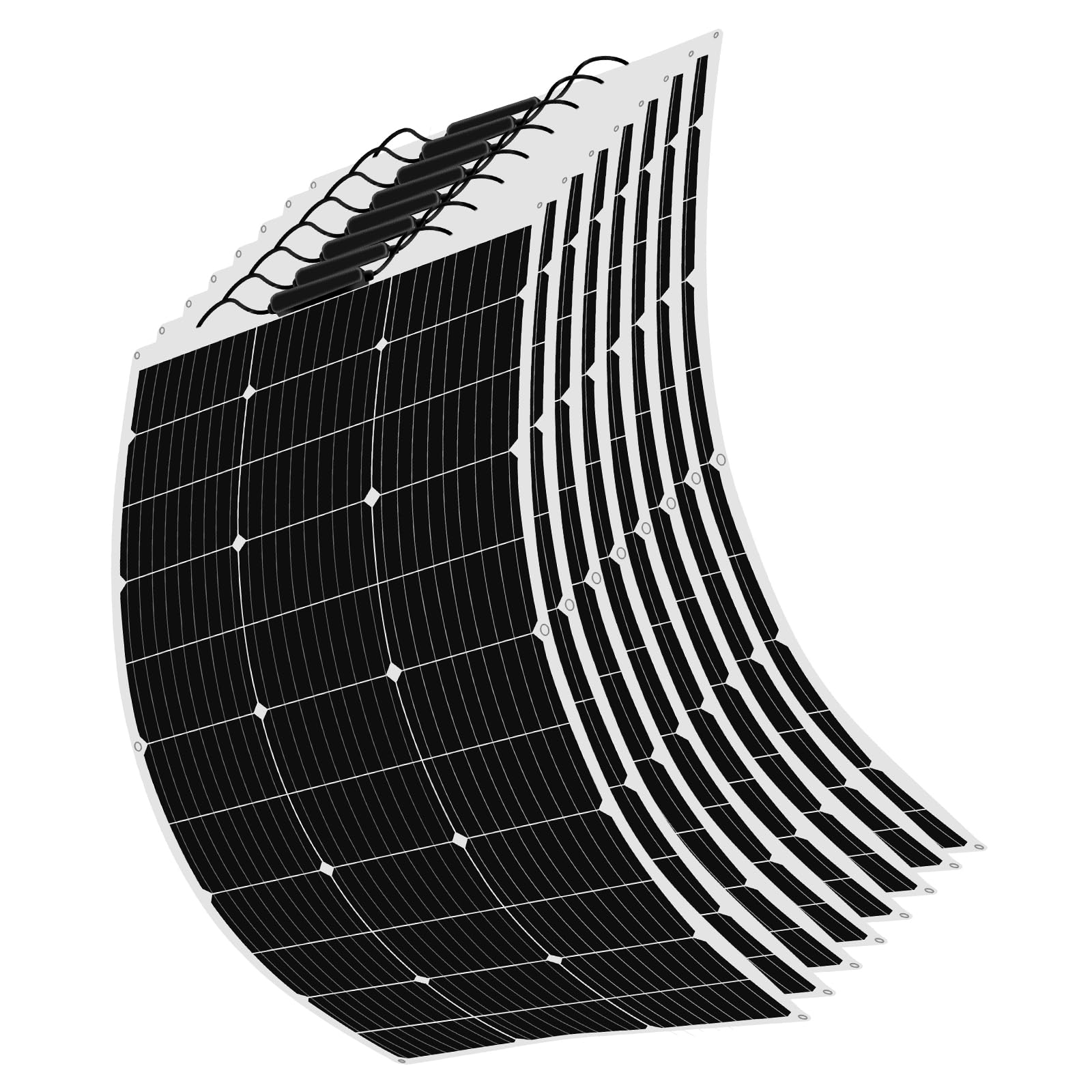 800W 12V Solarpanel 8 stücke 100W Flexible Solarmodul Monokristallin Photovoltaik Solarzelle für Wohnmobile, Dächer, Wohnwagen, Boot,12 V Batterie und Unebene Oberflächen(800W)