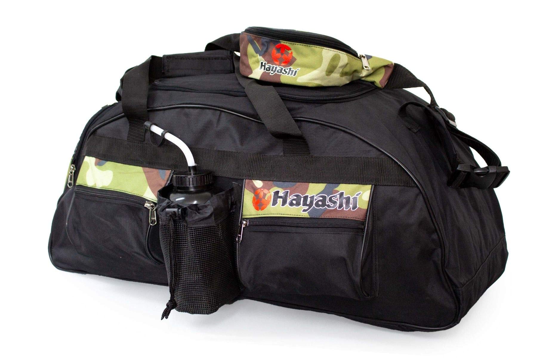 Hayashi 70 x 30 cm Sporttasche Camouflage Set + Bauchtasche Tasche Camo Kampfsport