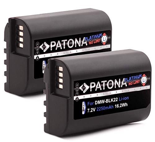 PATONA Platinum (2X) Akku DMW BLK22 BLK22E (2250mAh) - kompatibel mit Panasonic DC-S5 DC-S5K G9 GH5 GH5S