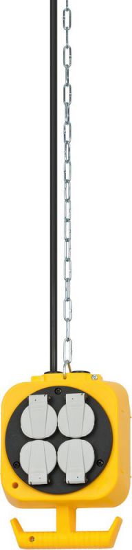 Brennenstuhl Pendel Stromverteiler / Hängeverteiler mit 2 x 4 Schutzkontakt-Steckdosen