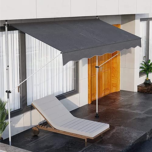 Markise Klemmmarkise Markise Manuell einziehbare Markise, einziehbare Terrassenmarkise für den Außenbereich, Nicht verschraubter Sonnenschutz für den Außenbereich, aus Polyester gefertigtes Außendach