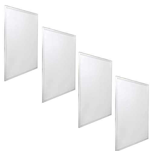 Jandei – Pack x4 LED-Panel mit Hintergrundbeleuchtung, Abmessungen 60 x 60 cm, 48 W, kaltweiß 6000 K, 3900 Lumen, weißer Rahmen, zum Einbau in Zwischendecken vom Typ Armstrong, inklusive Treiber