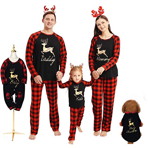 Weihnachten Schlafanzug für die ganze Familie Nachtwäsche Familie Pyjama Set Schlafoverall Nachtwäsche Onesie für Herbst Winter Halloween Weihnacht Neujahr