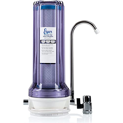Eiger Theken-Wasserfilter für VOC-Zysten, Chlor, THMS, Geschmack und Geruch, 0,5 Mikron (transparent)