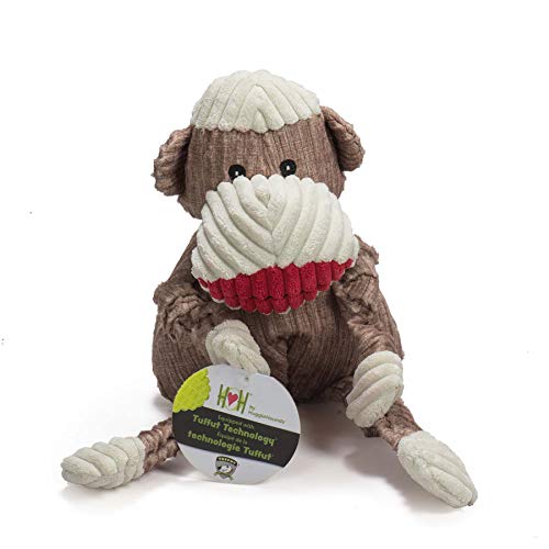 HuggleHounds Plüsch Cord strapazierfähig Socke AFFE Knottie Hundespielzeug