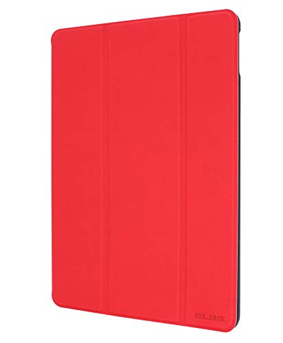 ELBE FU-005 Schutzhülle für iPad 10,2 Zoll (25,7 cm) 2020/2019 (8. und 7. Generation), kompatibel mit Auto-Abschaltung (Smartcover), Spezielle Innenhalterung für den Stift, Diamantrot