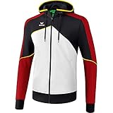 ERIMA Kinder Jacke Premium One 2.0 Trainingsjacke mit Kapuze, weiß/schwarz/rot/gelb, 164, 1071808