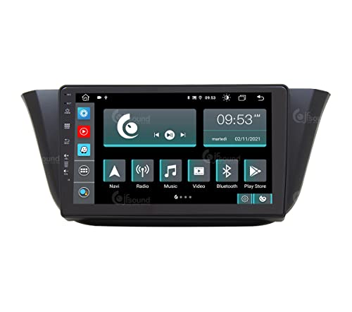Jf Sound car audio system Costum fit Autoradio für Iveco Daily Android GPS Bluetooth WiFi Dab USB Full HD Touchscreen Display 9" Easyconnect 8-Kern-Prozessor Sprachbefehle, Schwarz, JF-139ID-X9