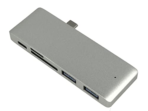 USB-C-Hub mit SD- und Micro-SD-Kartenleser, mit 2 USB-3.0-Anschlüssen + 1 USB-Typ-C-Anschluss