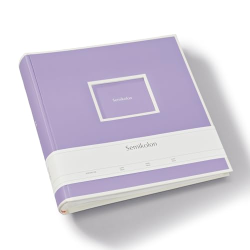 Semikolon 370029 Jumbo Album – 30x30 cm, 100 Seiten cremefarben, für 10x15 Fotos, mit Pergaminpapier – lilac silk lila