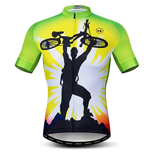 Radtrikot Herren MTB Trikot Reißverschluss Kurzarm Biker Racing Tops Mountain Road Bekleidung Fahrrad Shirts Jacke Sommer Fahrrad Bluse für Herren Atmungsaktiv Schnelltrocknend Größe XXL