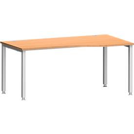 Schäfer Shop Genius Freiformschreibtisch MODENA FLEX, Ansatz rechts/links, 4-Fuß-Quadratrohr, B 1800 mm