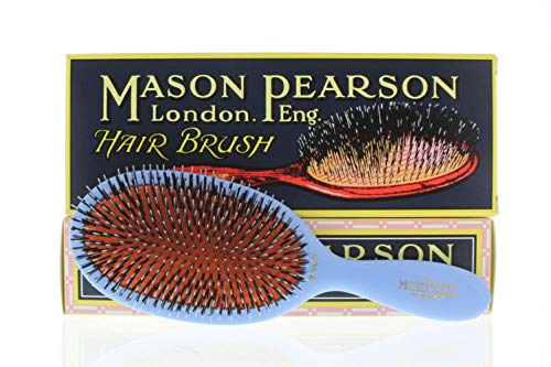 Mason Pearson BN1 Haarbürste mit Wildschweinborsten, Nylon, groß, Blau