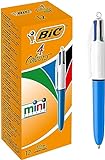 BIC 4 Farben Kugelschreiber Set 4 Colours Mini, 12er Pack, Ideal für das Büro, das Home Office oder die Schule