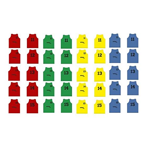 Softee Equipment Unisex Baby Set mit 5 Leibchen, nummeriert von 11 bis 15 Weste, grün, Einheitsgröße
