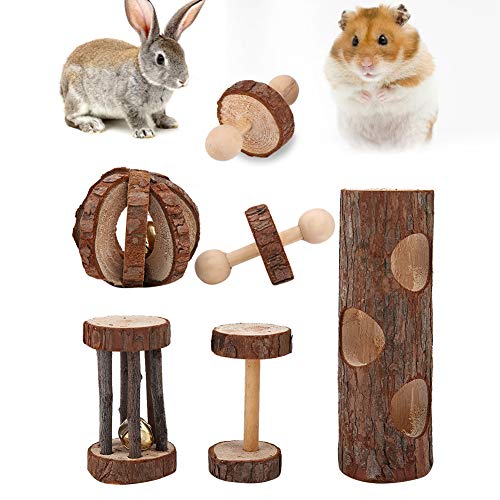 Yinuoday Hamster Kauspielzeug Hase Spielzeug Haustiere Zähne Pflege Ball Haustier Produkte für Kleintiere Katze 5Er Set
